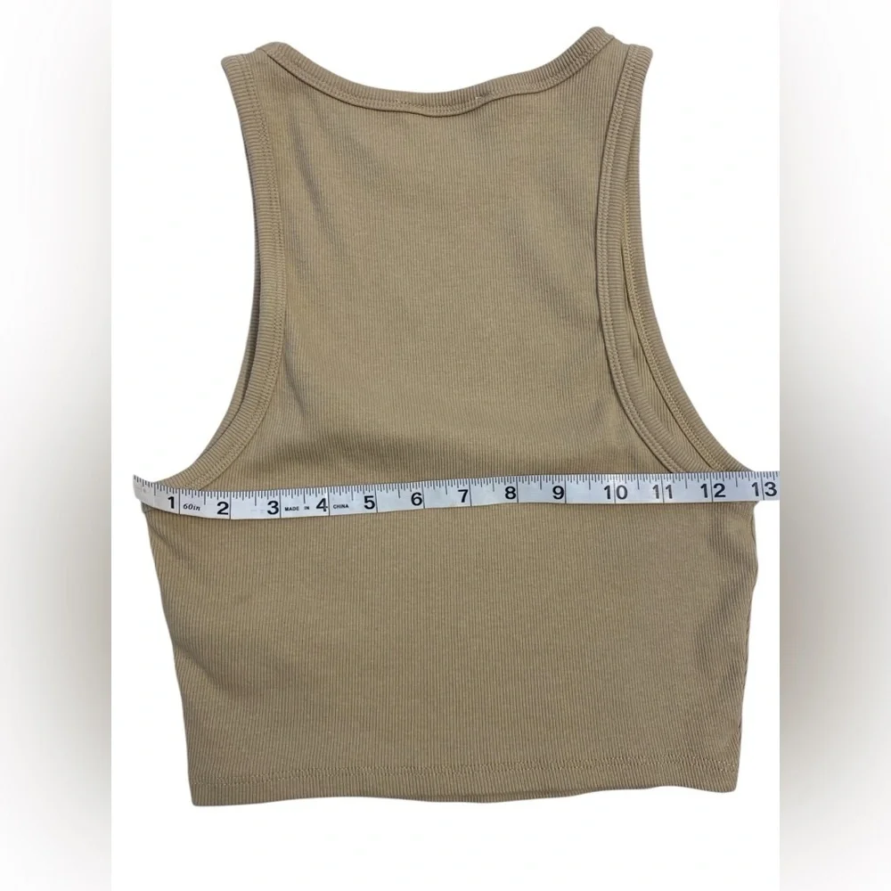 Zara Beige Sleeveless Crop Top Size Large - Picture 7 of 11